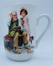 Vintage 1982 NORMAN ROCKWELL Museum Collectible Cup Mug The Cobbler Authentic picture