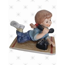 Vtg Goebel Todays Children figurine Girl on Telephone Phone 714 1981 picture