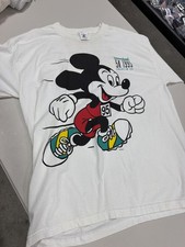 Vintage 1995 Disneyland 5K Run Mickey Mouse T-Shirt White Murina Made USA XL picture