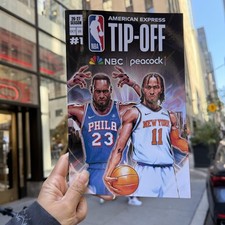 NBA TIP OFF COMIC BOOK #1 LEBRON JAMES JALEN BRUNSON NEW YORK KNICKS 76ERS 2026 picture
