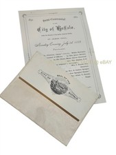 1882 antique SEMI-CENTENNIAL buffalo ny PROGRAM ENVELOPE MAYOR GROVER CLEVELAND picture