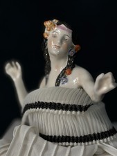 Antique German Ernst Bohne Sohne (?) 4 3/4” Half Doll Pin Cushion “Naked Dancer” picture
