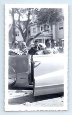 Old Vintage Photo MEN AND BOY IN CLASSIC CAR CONVERTIBLE ANTIQUE SNAPSHOT picture