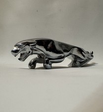 Vintage Genuine Jaguar Chrome Hood Ornament Leaper Mascot Art Deco Display picture