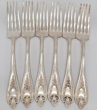 antique 1847 ROGERS SILVERPLATE flatware OLD COLONY 6 DINNER FORKS 7.5