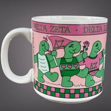 VTG  Delta Zeta Sorority Coffee Mug Cup 1988 Turtles Sorority Gift 1980’s Vibes picture