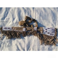 Indian Beaded Native American Style Rifle Scabbard Sioux Suede Leather Gun Cover picture
