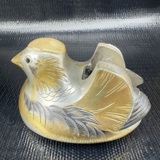 Antique Meiji Period Single Japanese Screen Holder Mandarin Duck Bird Gilt Heavy picture