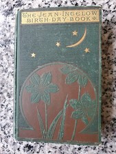 JEAN INGELOW Victorian Birthday Book  English Poet 1882 HC Gilt Moon Stars Cover picture