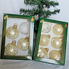 Lot 8 VTG Christmas By Krebs Ivory Lacey & Glittery Lacey Vine 1980's White picture