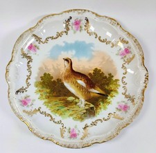Antique P.M. Bavaria Game Bird Platter 12.5