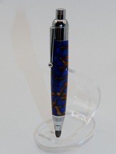 Chrome finish 5.6mm Sketch Pencil. Hand made with Cobalt Acrylester. #156 picture
