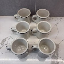 Vintage Victor Green Striped Heavy Coffee Restaurant Mug Set Of 6 Diner Ware-6oz picture