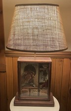 Vintage Replicraft Wood Shadow Box Lamp with Hunting Display Compartments picture