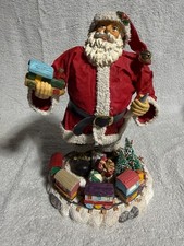 Kurt Adler Santa Claus Toy Maker Figurine Holding Train and Paintbrush picture