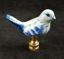 BLUE AND WHITE  PORCELAIN  DOVE  ELECTRIC  LIGHTING  LAMP  SHADE  FINIAL (NEW) picture