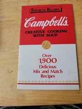 Campbells Creative Cooking With Soup. Prominent Red And White Cover Design picture
