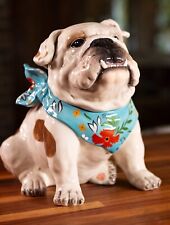Blue Sky Clayworks Bulldog “Penelope” Blue Scarf Cookie Jar-NIB Auth Retailer picture