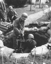 American Soldiers Firing an 81mm Mortar WWII 8x10 Glossy Photo Print HT41362259 picture