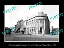 OLD 8x6 HISTORIC PHOTO OF WISCONSIN RAPIDS WI VIEW OF 1st & 2nd STREETS c1935 picture