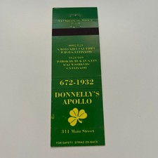 Donnelly's Apollo Shamrock Pub Vintage Matchbook Cover SMB58-1 picture