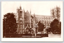 Postcard RPPC Westminster Abby London England UK 1920s picture