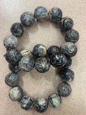 2Pcs Excellent Chinese HeTian Old Jade *Ritual* Beads Prayer Bracelets picture