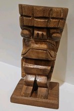 Vtg Wood Carved Statue Tribal TIKI Polynesian  Strength War Phillipines Hawaii  picture