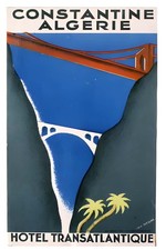 Constantine Algérie 🇩🇿 Hotel Transatlantique Poster - 24x36” Rare Reprint 🤯💯 picture