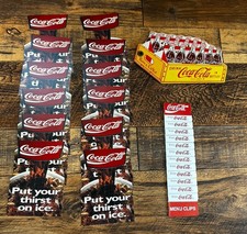 ORIGINAL VINTAGE COCA-COLA ADVERTISING LOT MENU CLIPS-TOUR BOOK-DISPLAY TOPPER picture