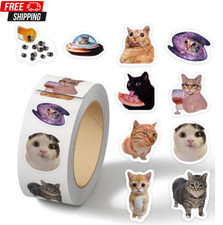 500PCS Cute Cat Stickers Waterproof Meme Kitten Decals for Laptop Bottle Phone picture