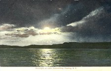 Pawling New York Moonlight on Lake Hammersley Vintage Early 1900s Postcard picture