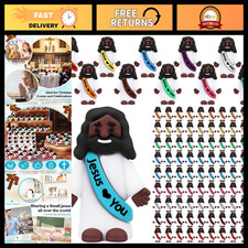 100 Pcs Mini Black Jesus Figurines - Tiny Religious Party Favors for Sunday Scho picture