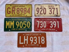 Vintage Illinois License Plate Lot 1953 1961 1962 1963 1970 Land of Lincoln picture