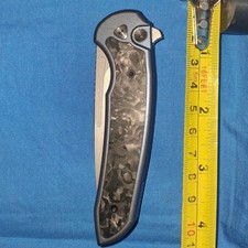 Ferrum Forge Stinger Titanium Carbon Fiber Handle Button Lock Knife ONLY No Box  picture