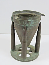 Amazing Vintage Early Large Solid Brass Trench Art Ashtray  Vase picture