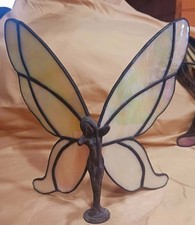 Vintage Butterfly Lady Stained Glass Figurine picture