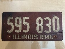 1946 Illinois Passenger License Plate picture