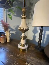 Vintage Pair Stiffel Brass and Enamel Table Lamp picture