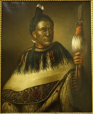 Maori Chief Vintage 1880 Portrait Tattoo Reprint Wall Art picture
