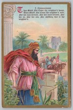 10th Commandment Biblical Scene Postcard Thou Shalt Not Covet 1908 Taggart UNP picture