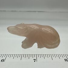 Hand Carved Stone Figurine -Rose Quartz Bear - A 117 picture