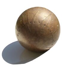 Vintage MCM Hand Crafted Nailed Brass Copper Sphere Ball 4” picture