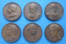 Dostoevsky Tolstoy other russian writers Lot USSR Metal Table Medals LMD 5509 picture