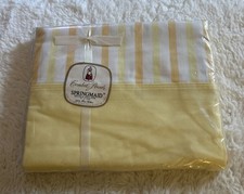 New Vtg Springmaid Yellow Stripe Double Flat Sheet Combed Percale 100% Cotton picture