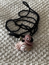 Vintage COAD Peru Clay Pottery Pendant Flamingo Pink Bird Necklace picture