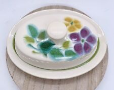 Franciscan Floral Butter Dish & Lid MCM Earthenware Dinnerware Pottery  Purple picture