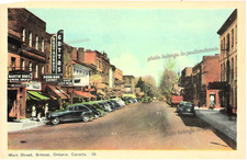 Simcoe Ontario Canada Main Street Downtown Getas Restaurant Vtg Postcard F49 picture