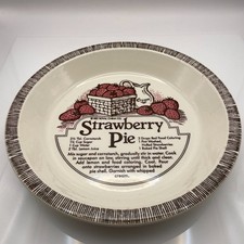 Vintage Strawberry Pie Recipe Plate Dish Baking Royal China Jeannett Ceramic USA picture