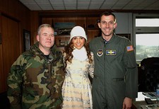 Jennifer Lopez with Colonel Weber and General Phillips at Ramstein- Old Photo picture